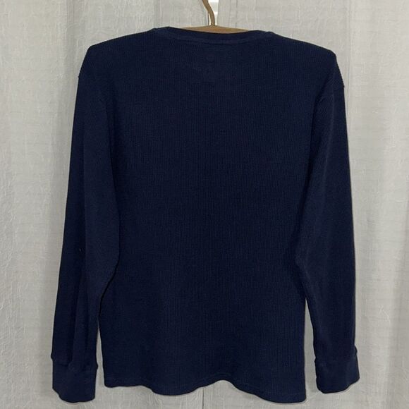 U.S. Polo Assn. L Navy Waffle Knit Sleep PJ Top - Picture 2 of 8